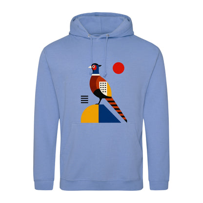 Pheasant in Form Adult Hoodie - Modern Menagerie Cornflower Blue colour variant image