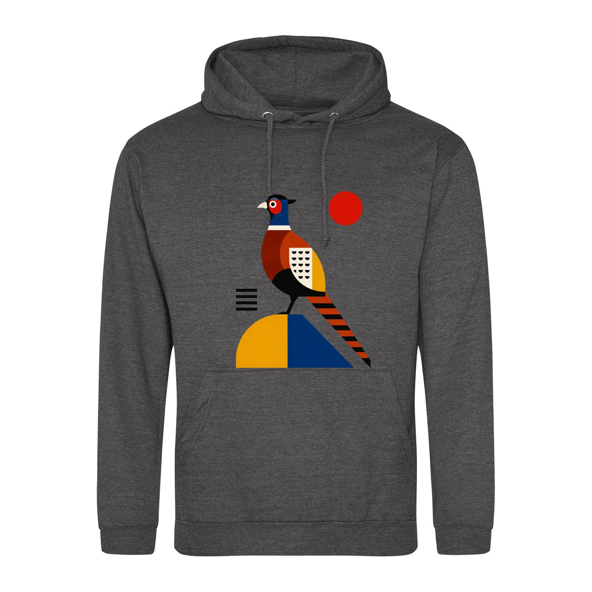 Pheasant in Form Adult Hoodie - Modern Menagerie Charcoal colour variant image