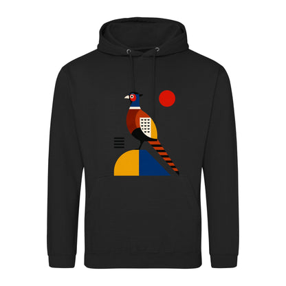Pheasant in Form Adult Hoodie - Modern Menagerie Deep Black colour variant image