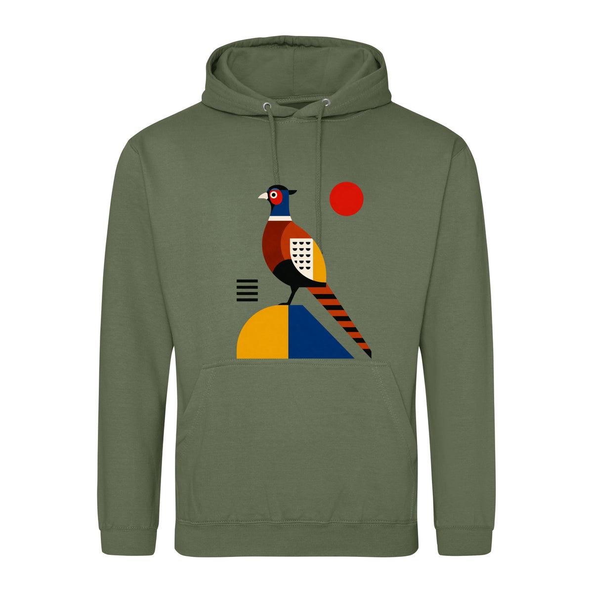 Pheasant in Form Adult Hoodie - Modern Menagerie Earthy Green colour variant image