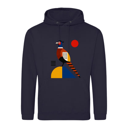 Pheasant in Form Adult Hoodie - Modern Menagerie French Navy colour variant image