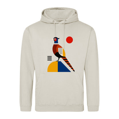 Pheasant in Form Adult Hoodie - Modern Menagerie Natural Stone colour variant image