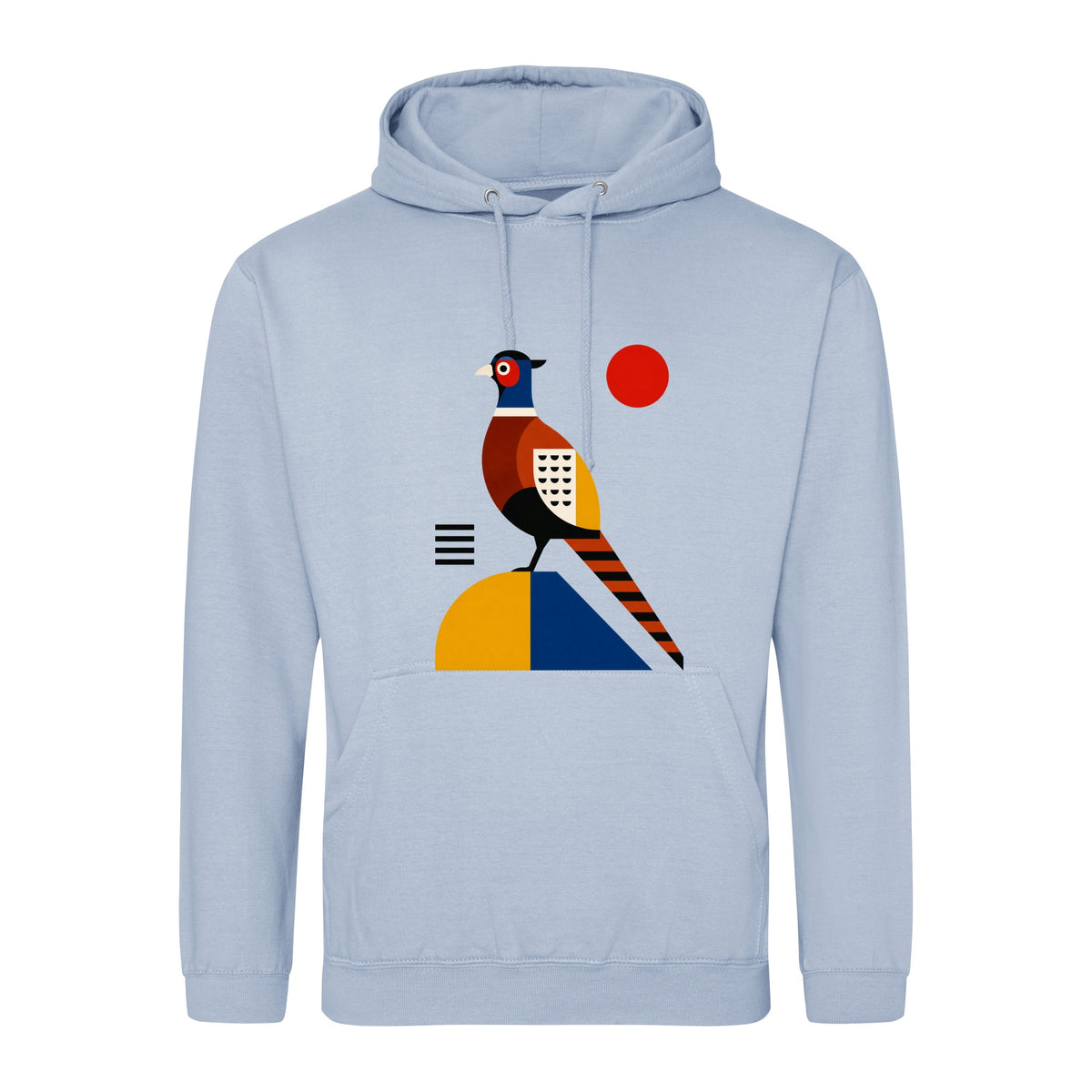 Pheasant in Form Adult Hoodie - Modern Menagerie Sky Blue colour variant image