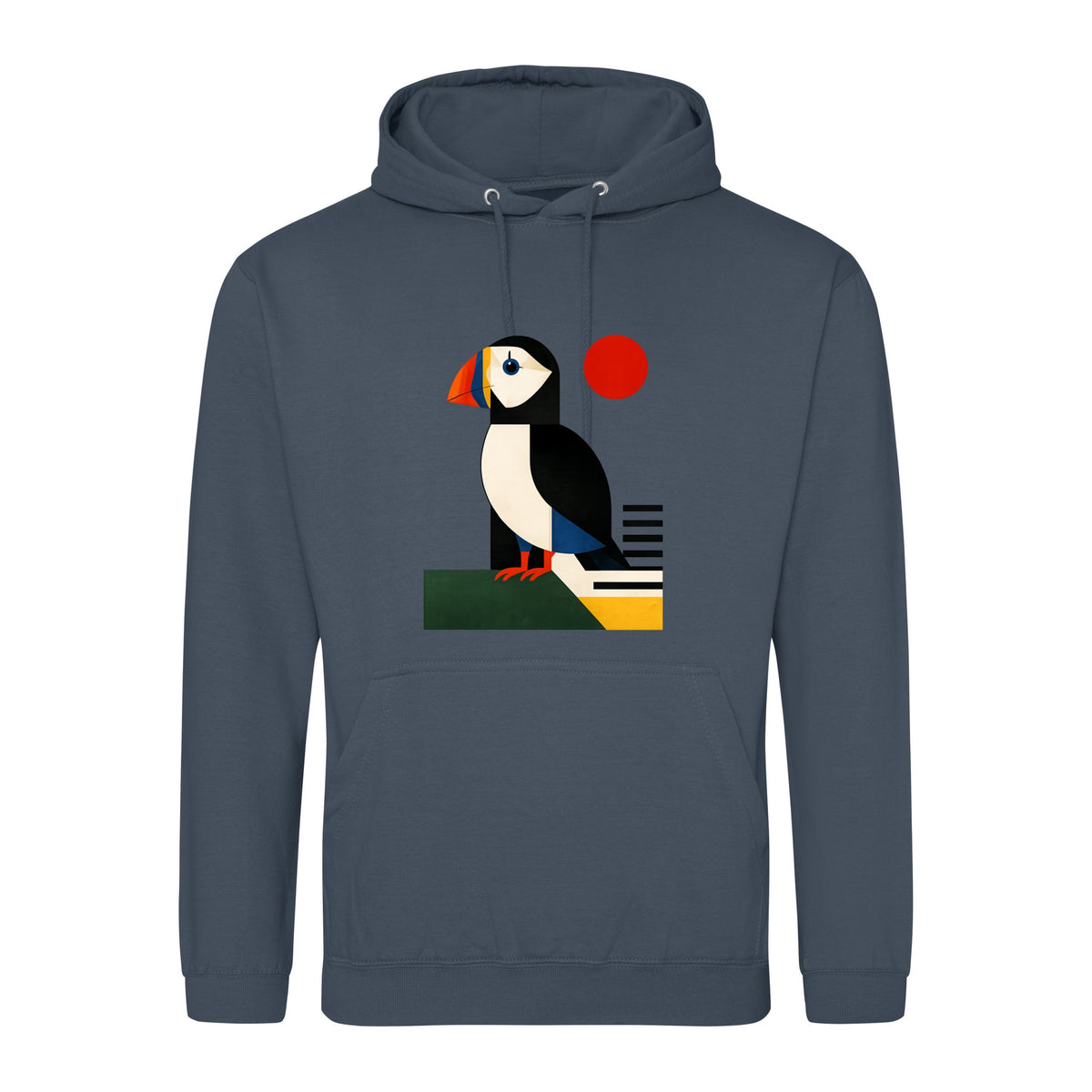Puffin Perch Adult Hoodie - Modern Menagerie Airforce Blue colour variant image