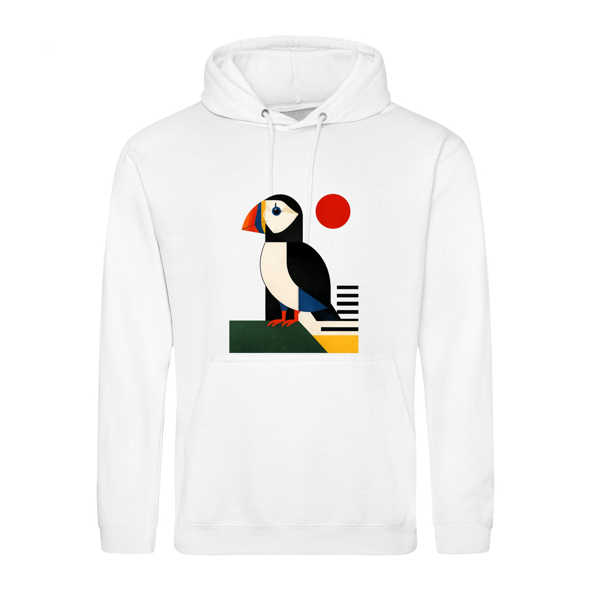 Puffin Perch Adult Hoodie - Modern Menagerie Arctic White colour variant image