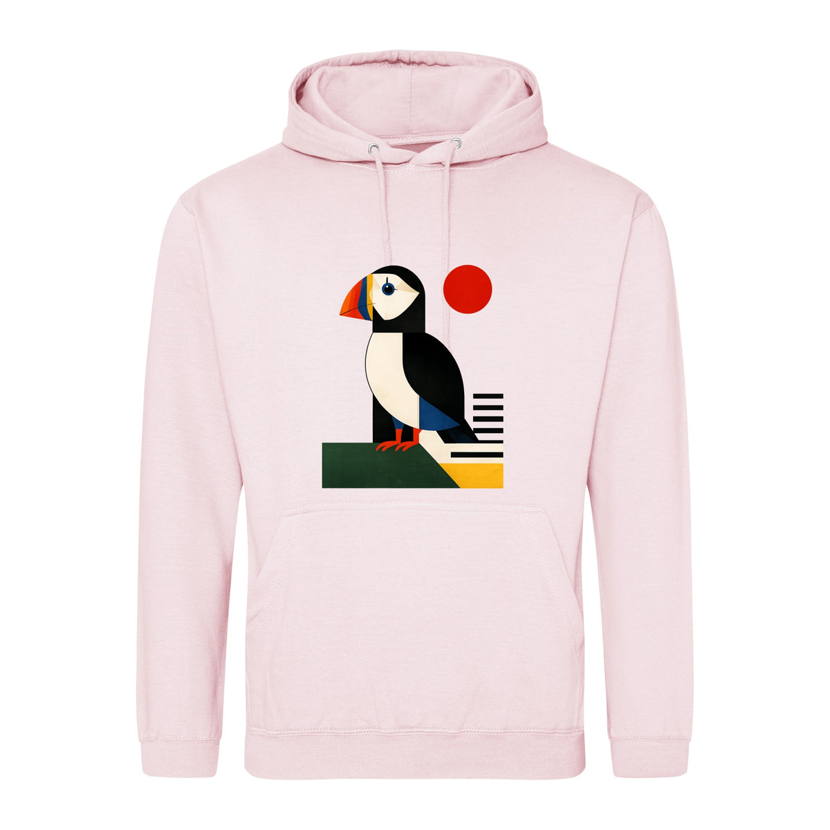 Puffin Perch Adult Hoodie - Modern Menagerie Baby Pink colour variant image