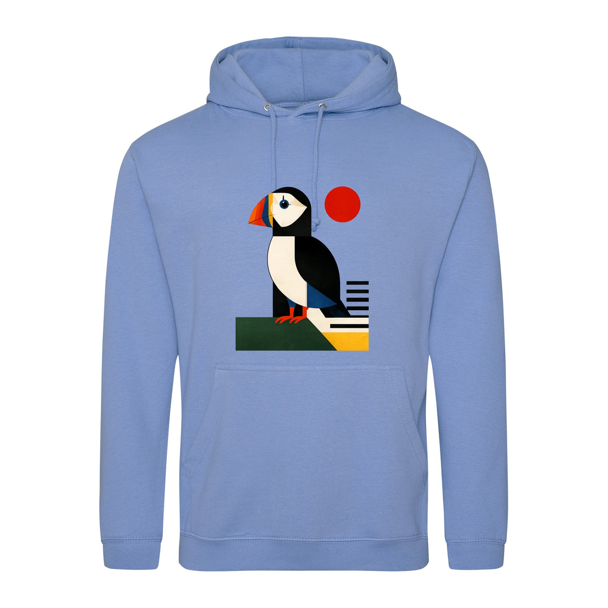 Puffin Perch Adult Hoodie - Modern Menagerie Cornflower Blue colour variant image