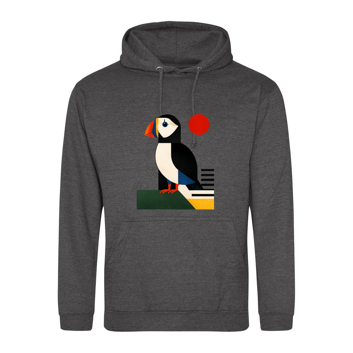 Puffin Perch Adult Hoodie - Modern Menagerie Charcoal colour variant image