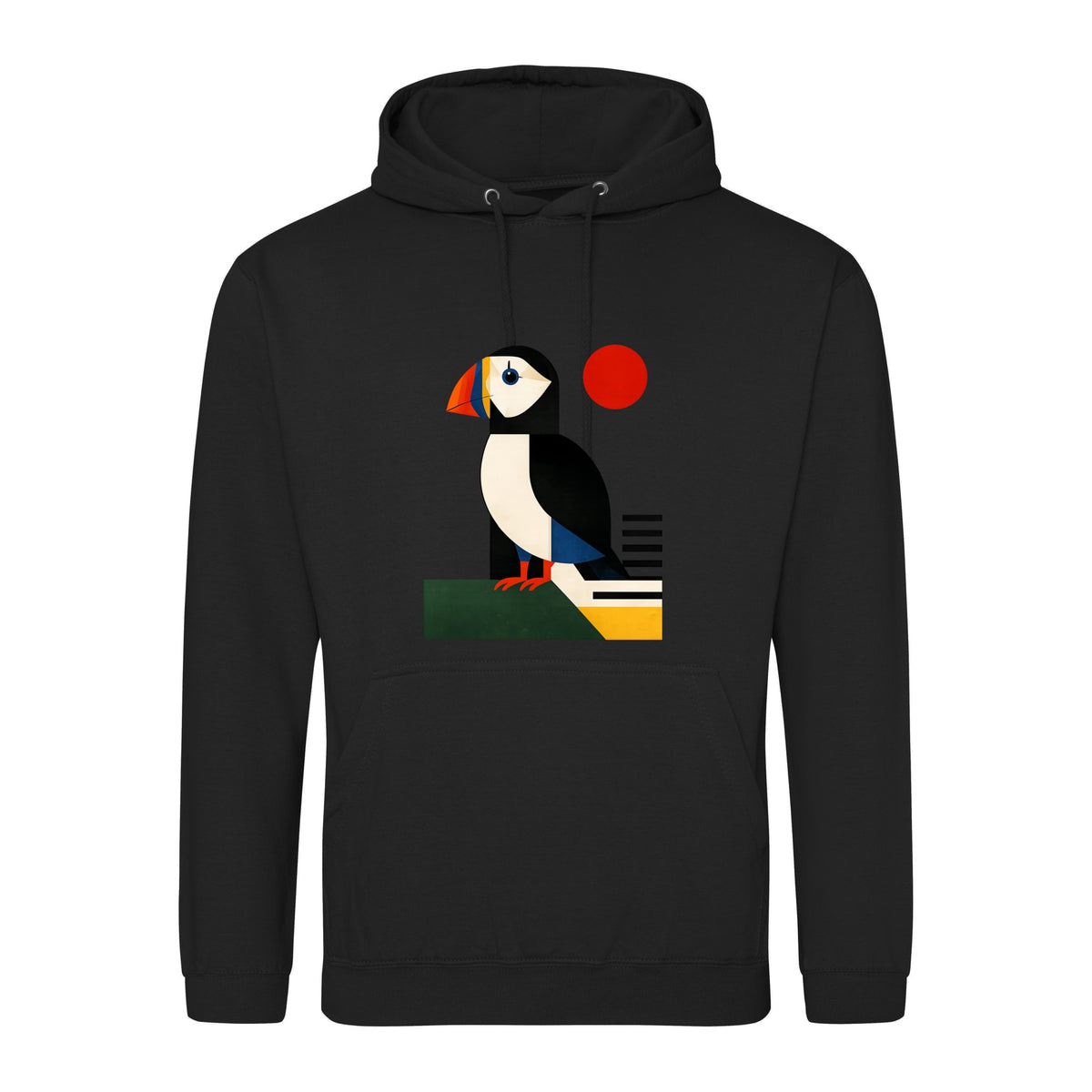 Puffin Perch Adult Hoodie - Modern Menagerie Deep Black colour variant image