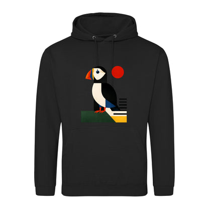 Puffin Perch Adult Hoodie - Modern Menagerie Deep Black colour variant image