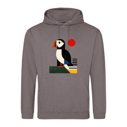 Puffin Perch Adult Hoodie - Modern Menagerie Mocha Brown colour variant image
