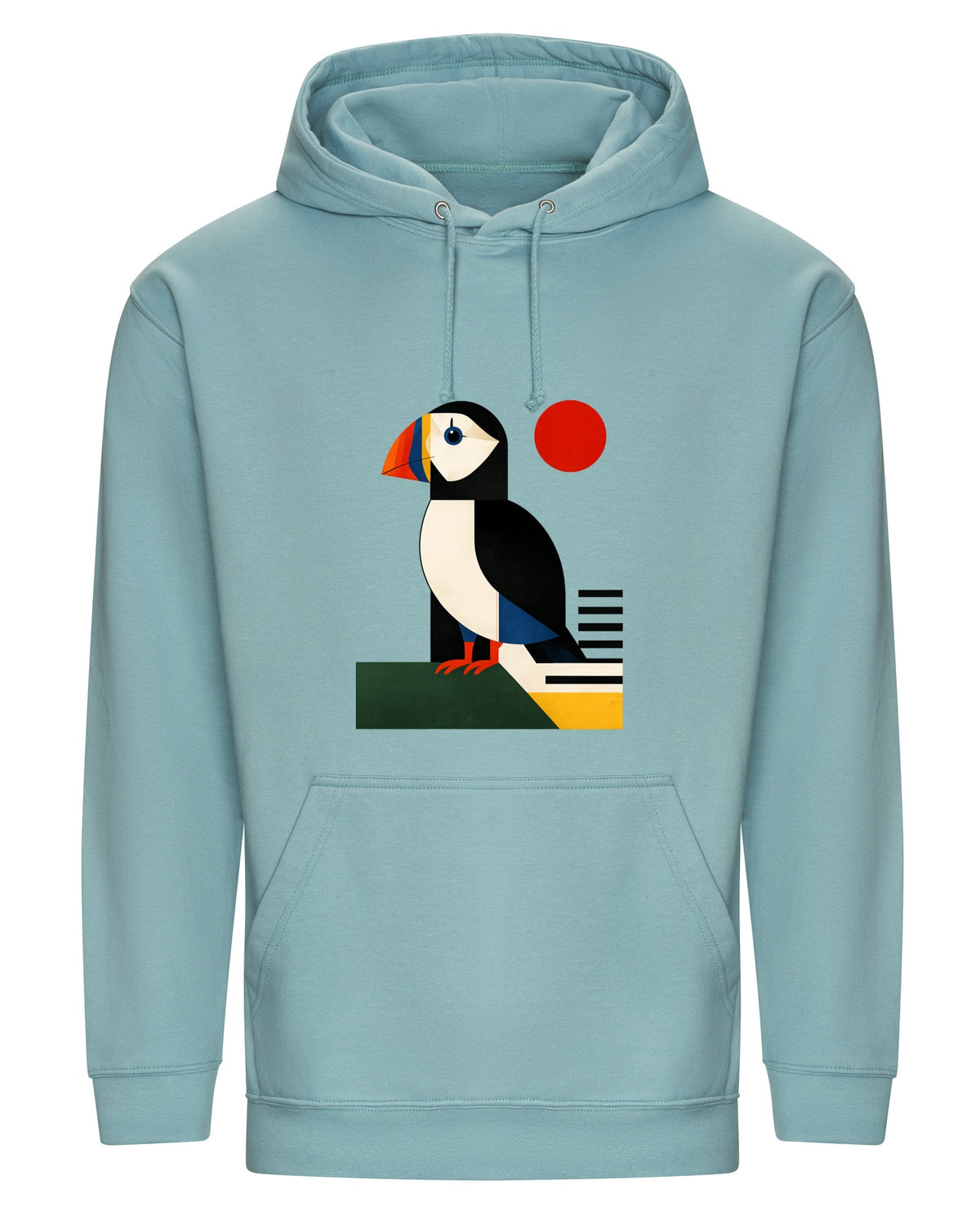 Puffin Perch Adult Hoodie - Modern Menagerie Seafoam colour variant image