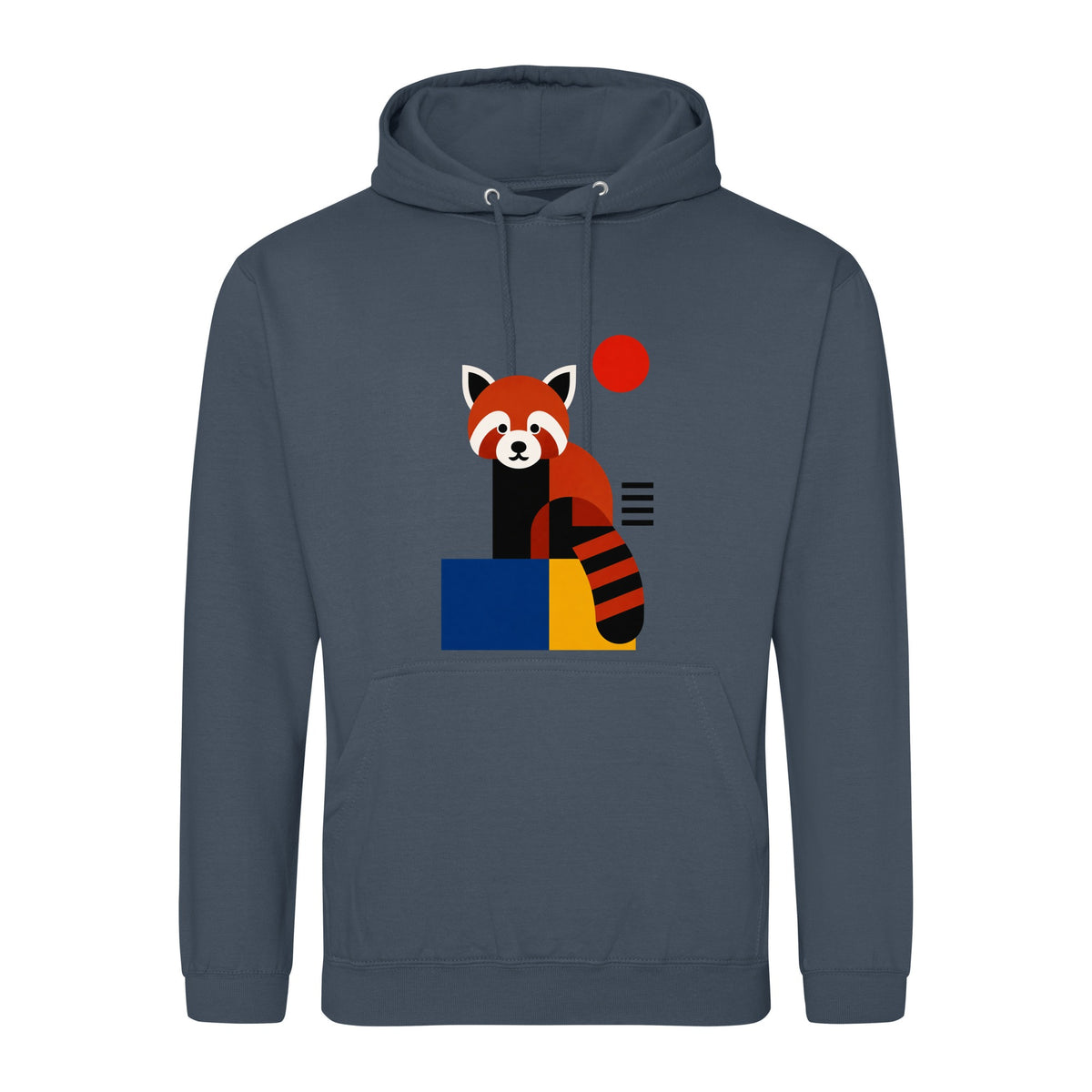 Red Panda Poise Adult Hoodie - Modern Menagerie Airforce Blue colour variant image
