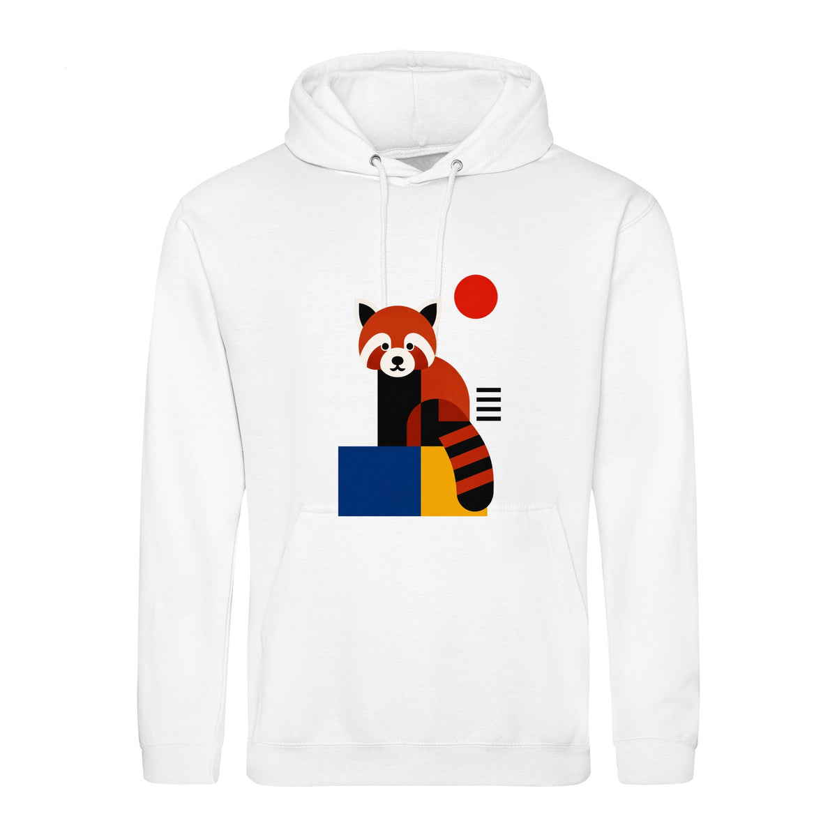 Red Panda Poise Adult Hoodie - Modern Menagerie Arctic White colour variant image