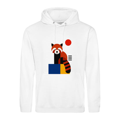 Red Panda Poise Adult Hoodie - Modern Menagerie Arctic White colour variant image