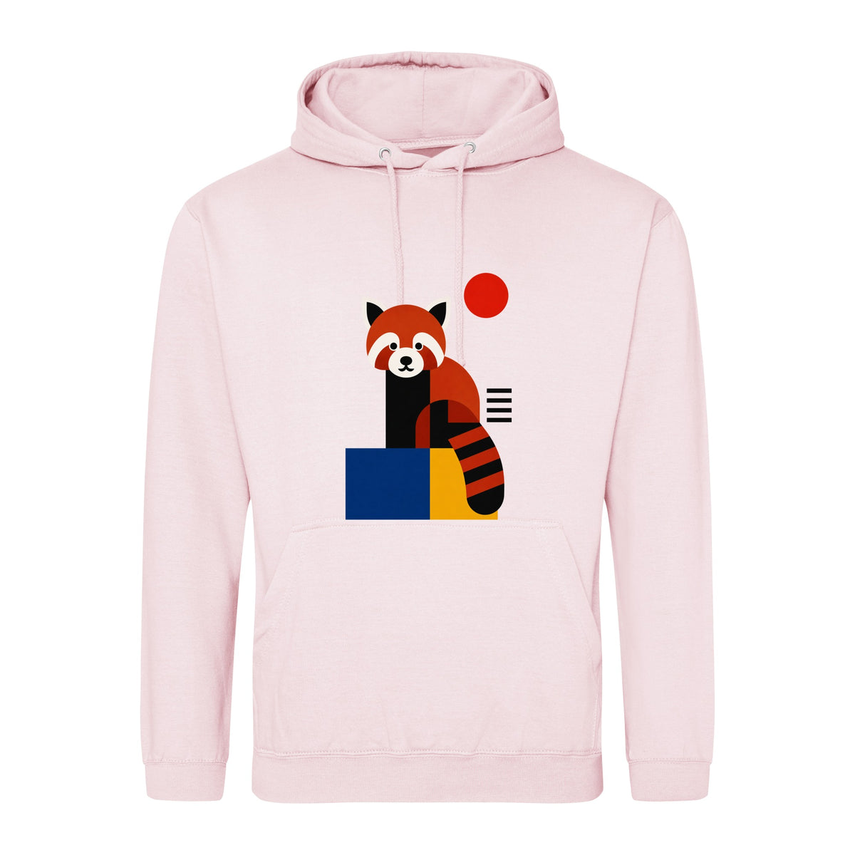 Red Panda Poise Adult Hoodie - Modern Menagerie Baby Pink colour variant image
