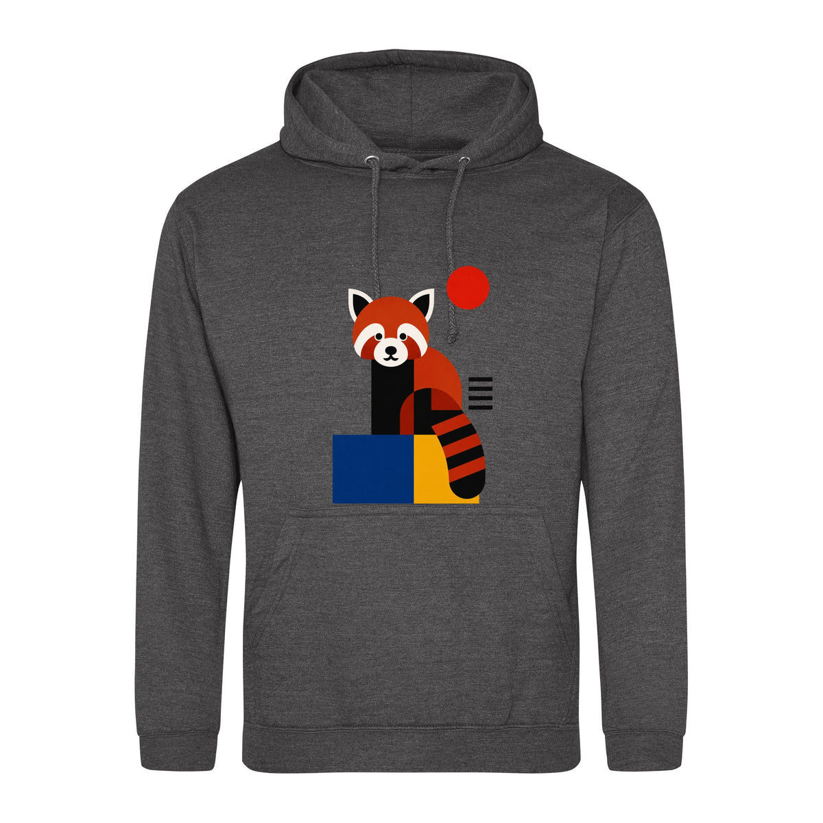 Red Panda Poise Adult Hoodie - Modern Menagerie Charcoal colour variant image