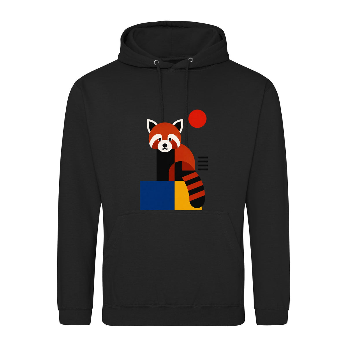 Red Panda Poise Adult Hoodie - Modern Menagerie Deep Black colour variant image