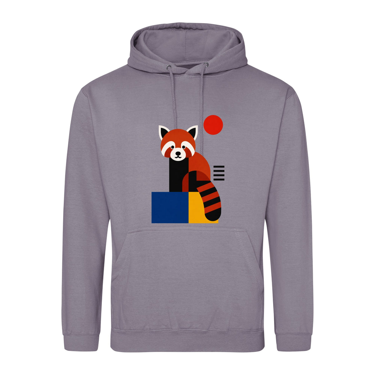 Red Panda Poise Adult Hoodie - Modern Menagerie Dusty Lilac colour variant image