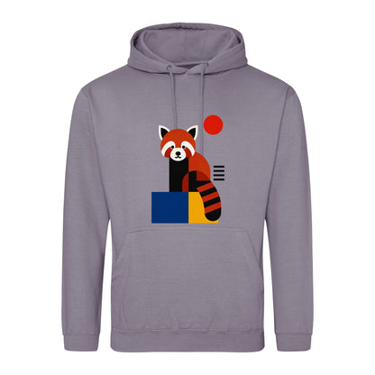 Red Panda Poise Adult Hoodie - Modern Menagerie Dusty Lilac colour variant image