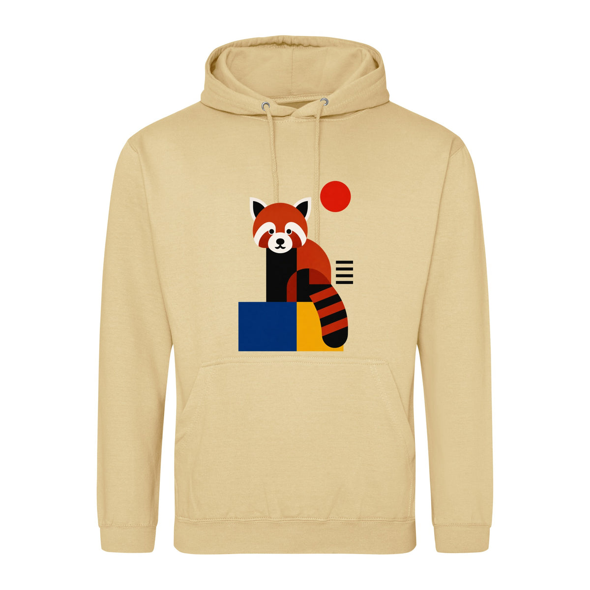 Red Panda Poise Adult Hoodie - Modern Menagerie Desert Sand colour variant image