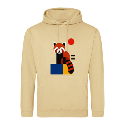 Red Panda Poise Adult Hoodie - Modern Menagerie Desert Sand colour variant image