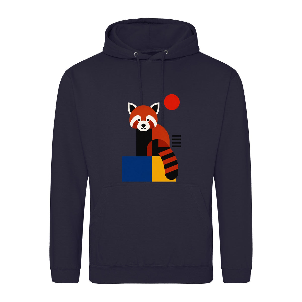 Red Panda Poise Adult Hoodie - Modern Menagerie French Navy colour variant image