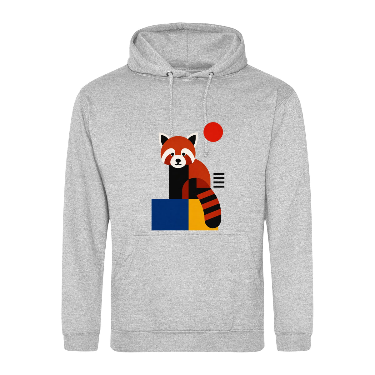 Red Panda Poise Adult Hoodie - Modern Menagerie Heather Grey colour variant image