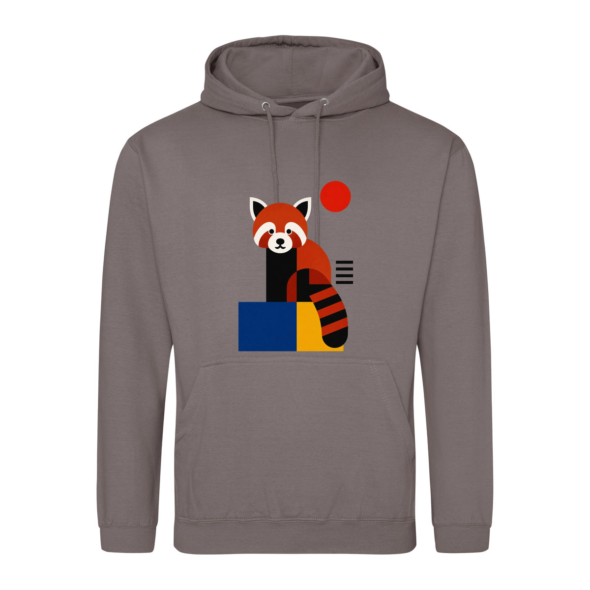 Red Panda Poise Adult Hoodie - Modern Menagerie Mocha Brown colour variant image