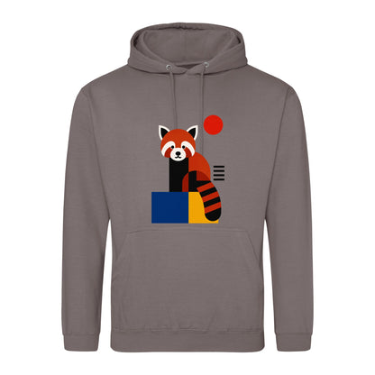 Red Panda Poise Adult Hoodie - Modern Menagerie Mocha Brown colour variant image