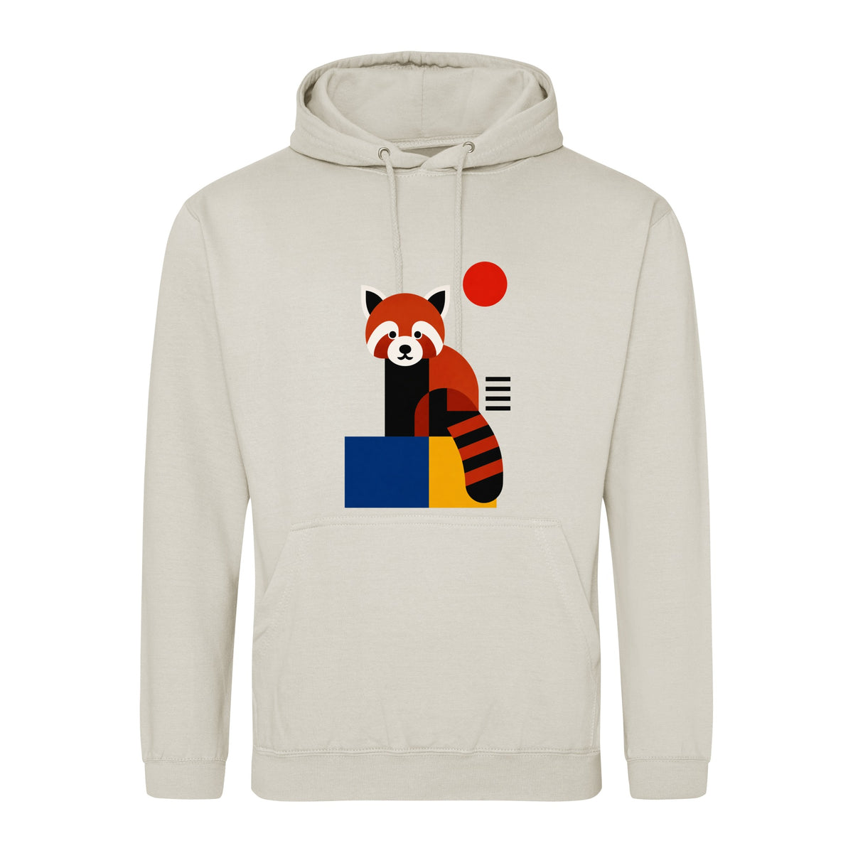 Red Panda Poise Adult Hoodie - Modern Menagerie Natural Stone colour variant image