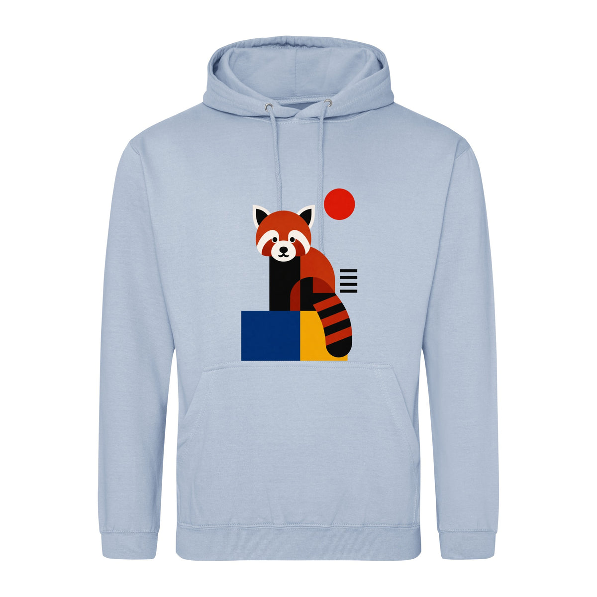Red Panda Poise Adult Hoodie - Modern Menagerie Sky Blue colour variant image