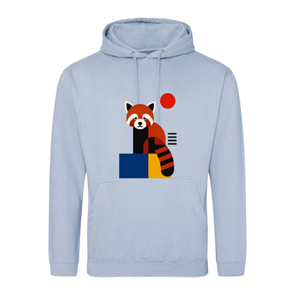 Red Panda Poise Adult Hoodie - Modern Menagerie Sky Blue colour variant image