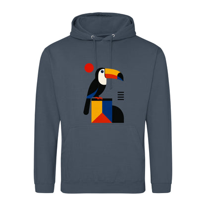 Toucan Tower Adult Hoodie - Modern Menagerie Airforce Blue colour variant image