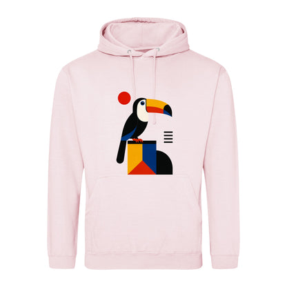 Toucan Tower Adult Hoodie - Modern Menagerie Baby Pink colour variant image