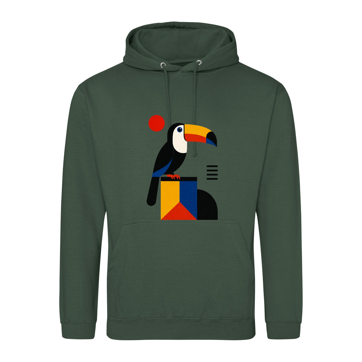 Toucan Tower Adult Hoodie - Modern Menagerie Bottle Green colour variant image