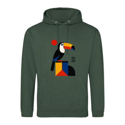 Toucan Tower Adult Hoodie - Modern Menagerie Bottle Green colour variant image