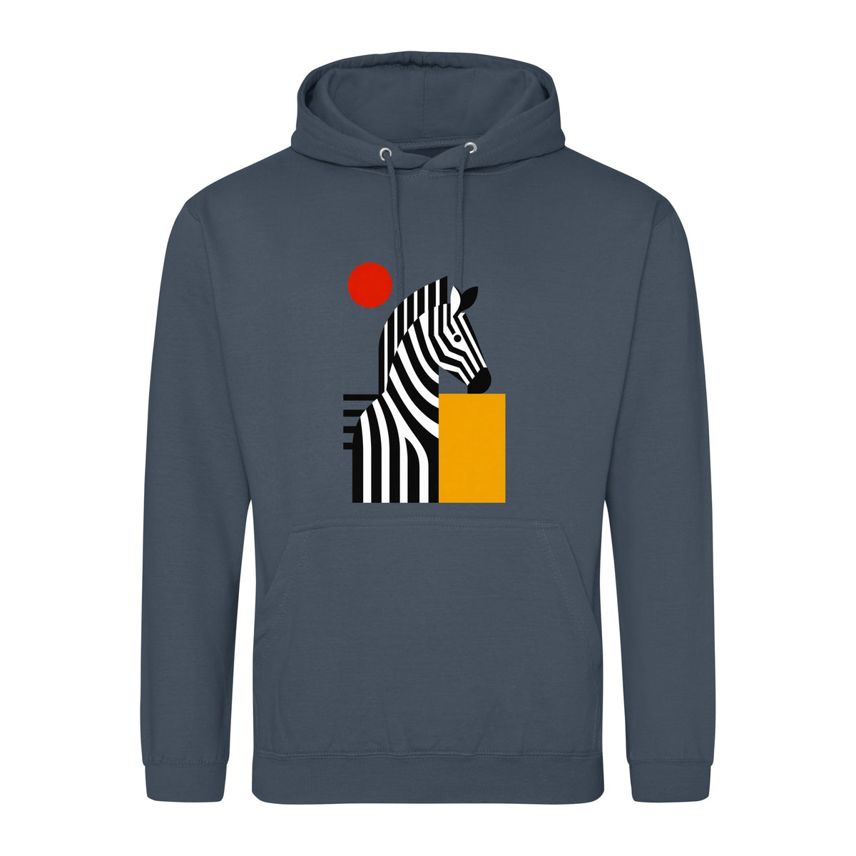 Zebra Rhythm Adult Hoodie - Modern Menagerie Airforce Blue colour variant image