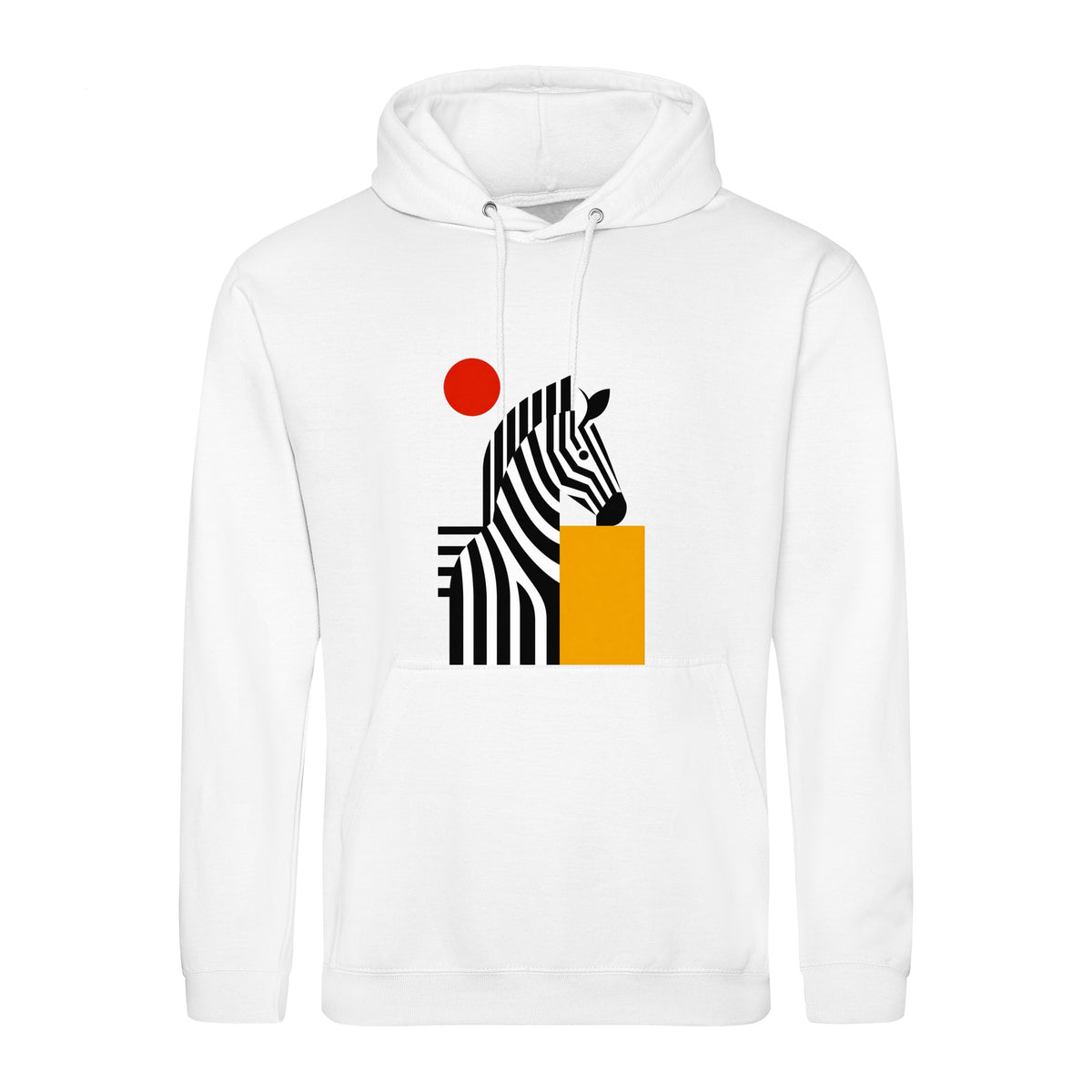 Zebra Rhythm Adult Hoodie - Modern Menagerie Arctic White colour variant image