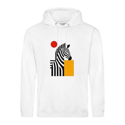 Zebra Rhythm Adult Hoodie - Modern Menagerie Arctic White colour variant image
