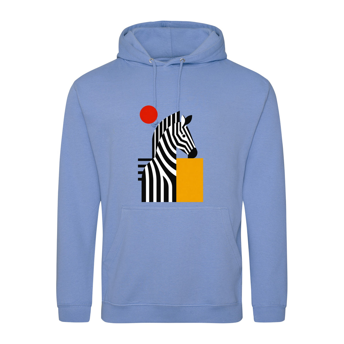 Zebra Rhythm Adult Hoodie - Modern Menagerie Cornflower Blue colour variant image