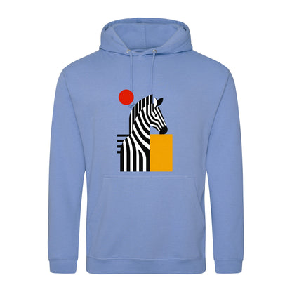 Zebra Rhythm Adult Hoodie - Modern Menagerie Cornflower Blue colour variant image