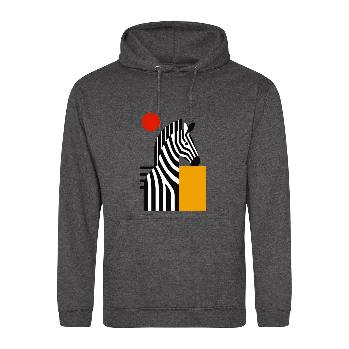 Zebra Rhythm Adult Hoodie - Modern Menagerie Charcoal colour variant image