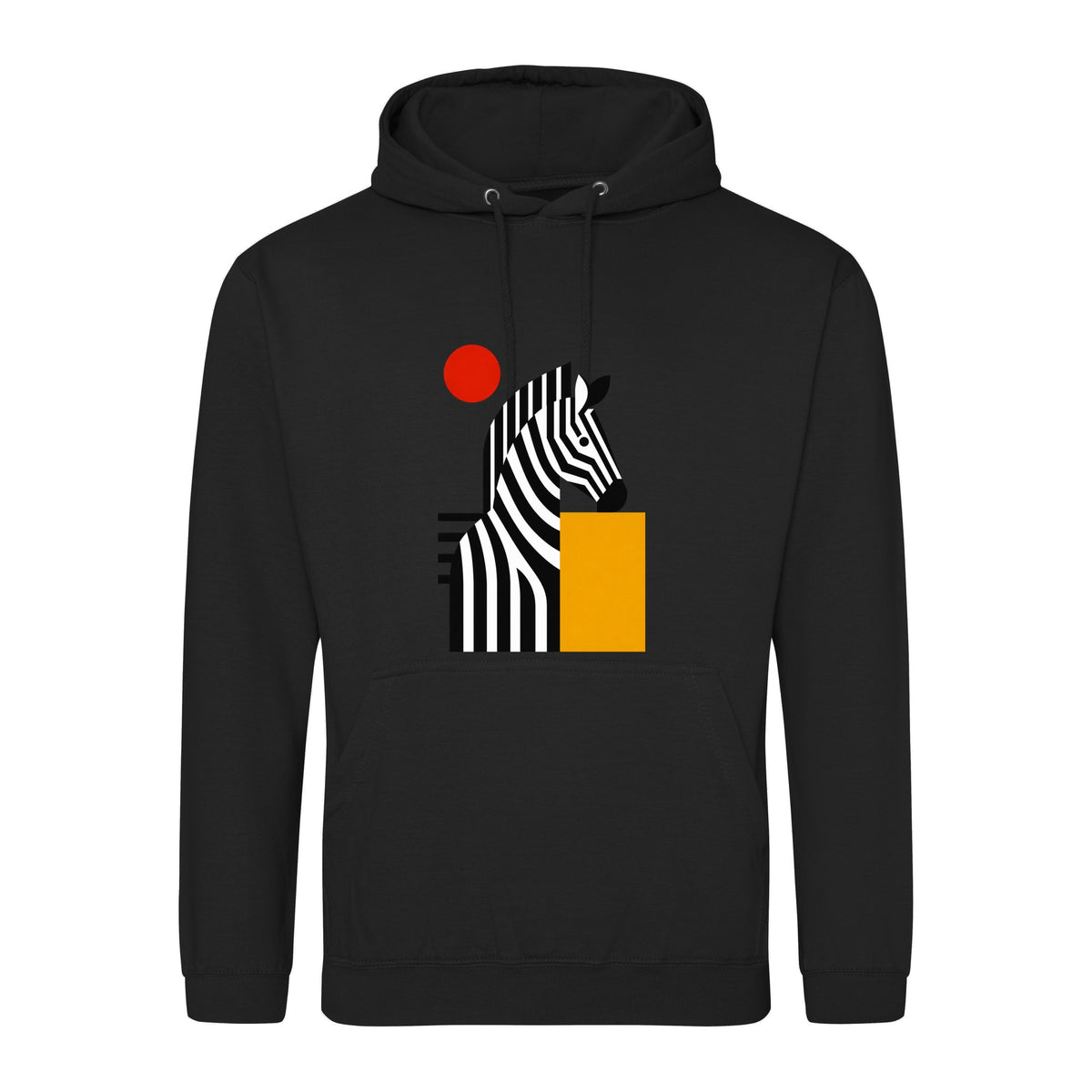 Zebra Rhythm Adult Hoodie - Modern Menagerie Deep Black colour variant image
