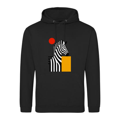 Zebra Rhythm Adult Hoodie - Modern Menagerie Deep Black colour variant image
