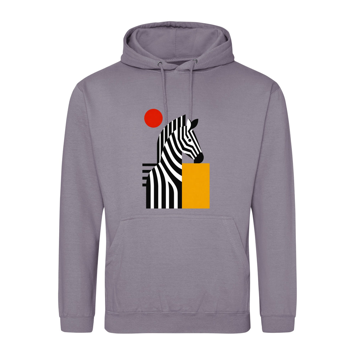 Zebra Rhythm Adult Hoodie - Modern Menagerie Dusty Lilac colour variant image