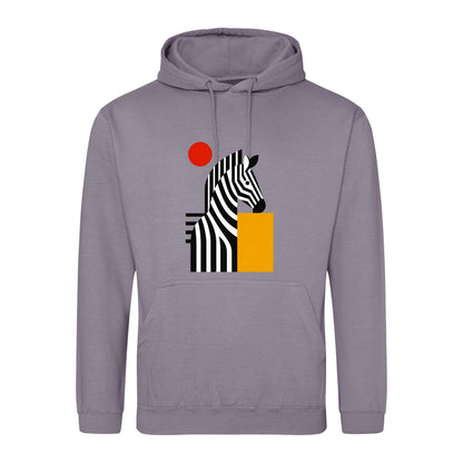 Zebra Rhythm Adult Hoodie - Modern Menagerie Dusty Lilac colour variant image