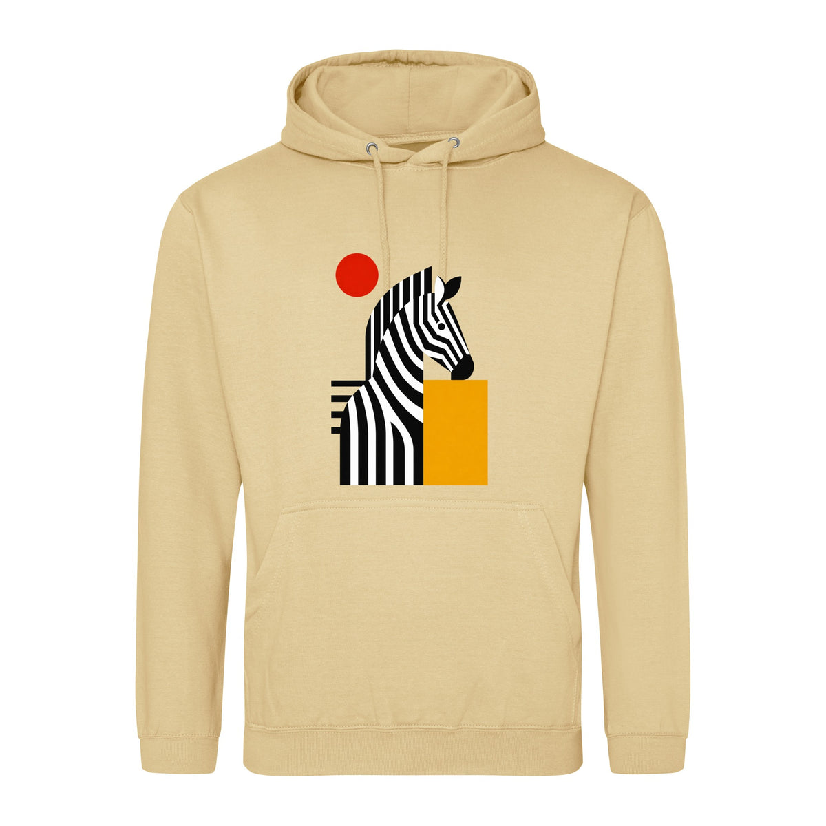 Zebra Rhythm Adult Hoodie - Modern Menagerie Desert Sand colour variant image