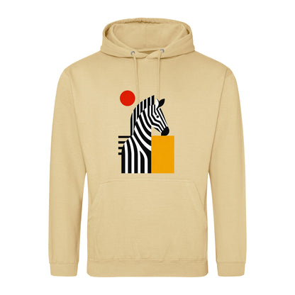 Zebra Rhythm Adult Hoodie - Modern Menagerie Desert Sand colour variant image