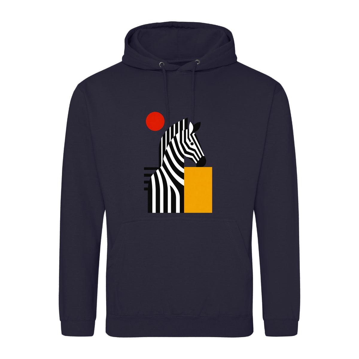 Zebra Rhythm Adult Hoodie - Modern Menagerie French Navy colour variant image